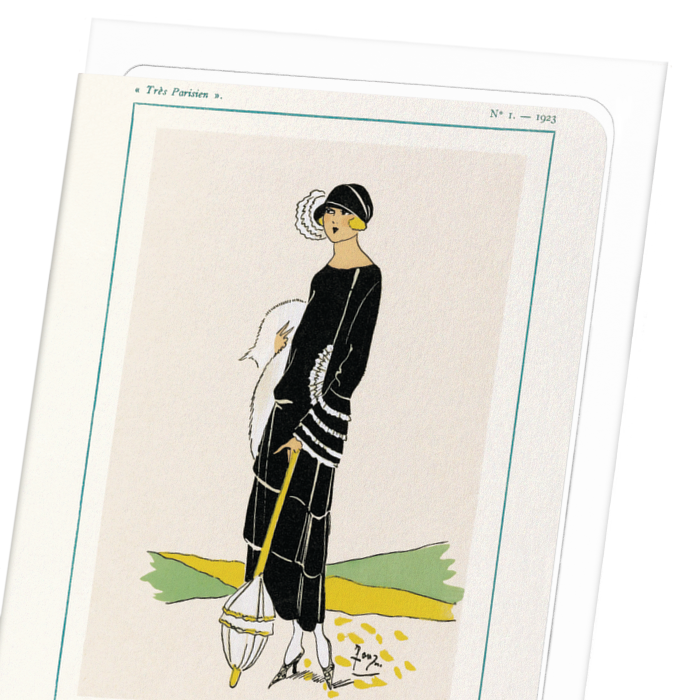 TRÈS PARISIEN - ROBE NOIRE (1923): Vintage Greeting Card