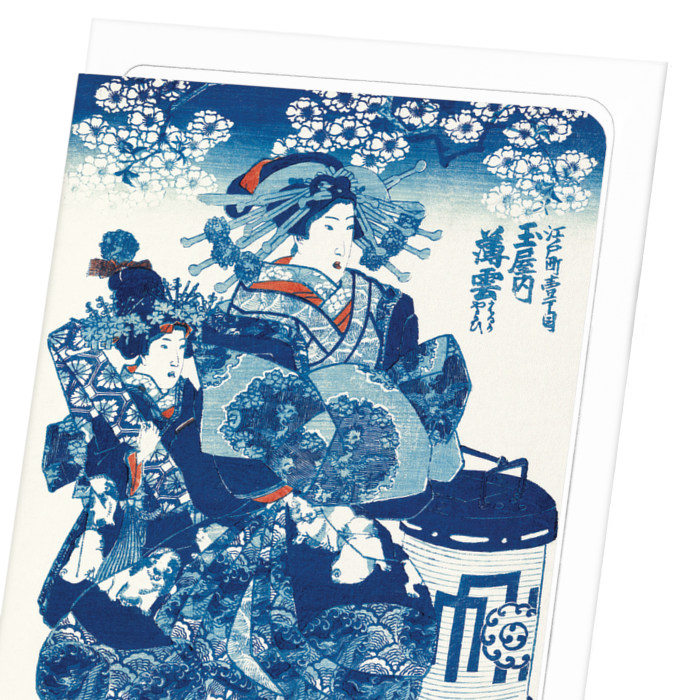COURTESAN USUGUMO OF THE TAMAYA (C.1838): Japanese Greeting Card
