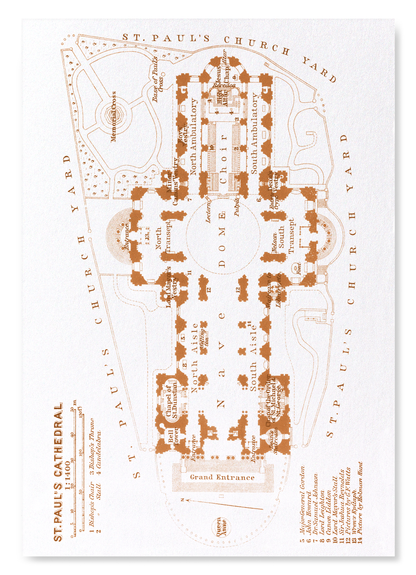 GROUND PLAN OF ST. PAUL'S (1930): Bespoke Art Print
