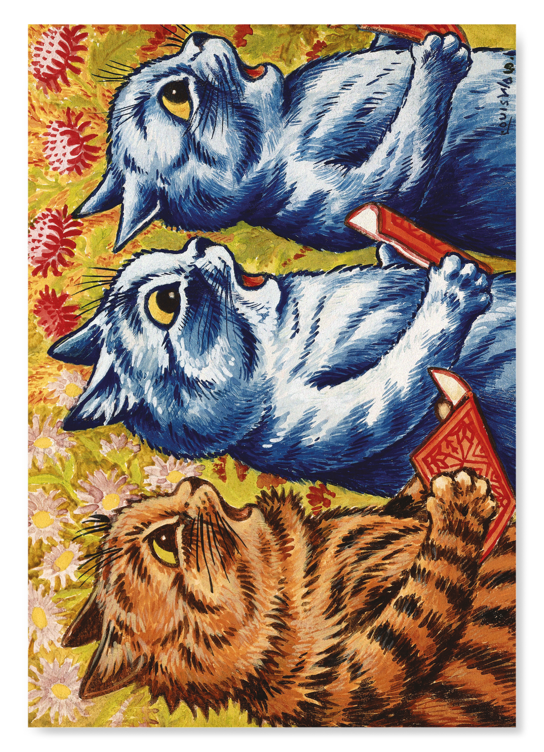 THREE CATS SINGING: Bespoke Art Print