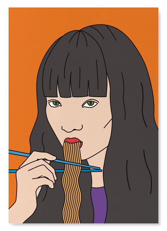 NOODLE GIRL - D: Japanese Art Print