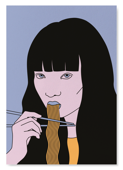 NOODLE GIRL - A: Japanese Art Print