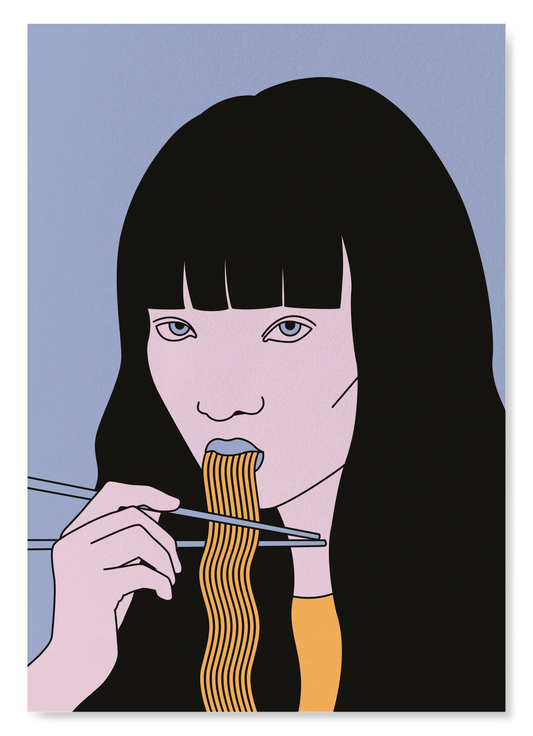 NOODLE GIRL - A: Japanese Art Print