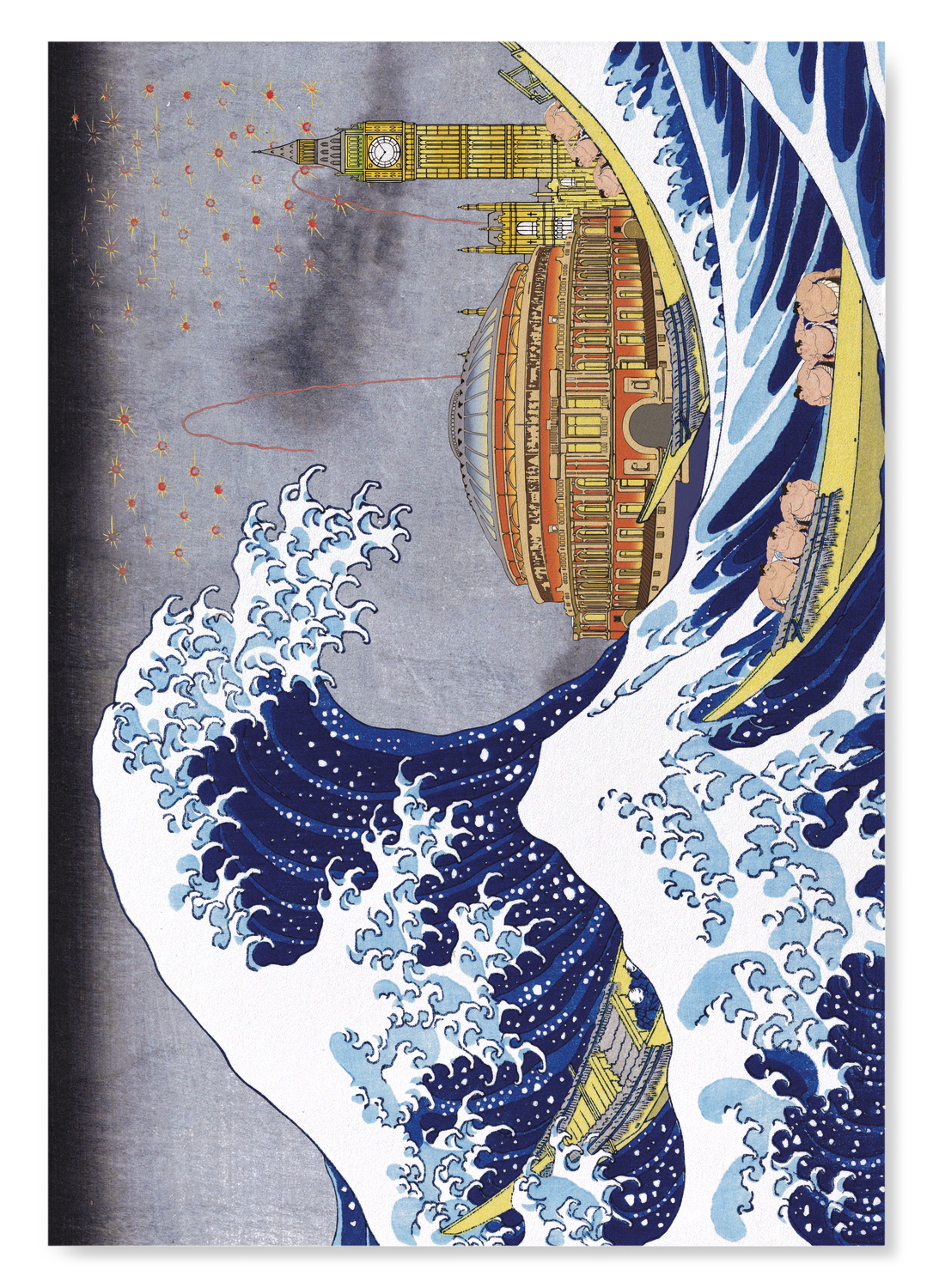 GREAT WAVE OF ROYAL ALBERT HALL BY NIGHT: Japanese Art Print