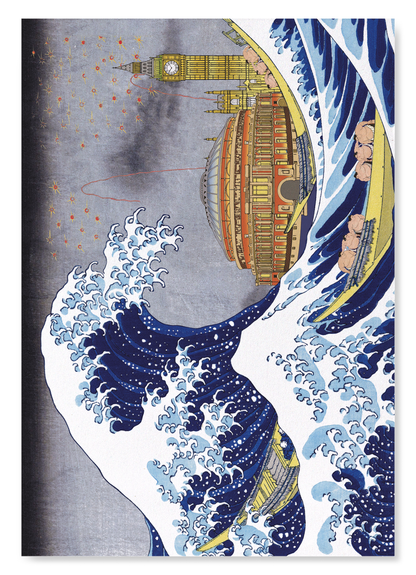 GREAT WAVE OF ROYAL ALBERT HALL BY NIGHT: Japanese Art Print
