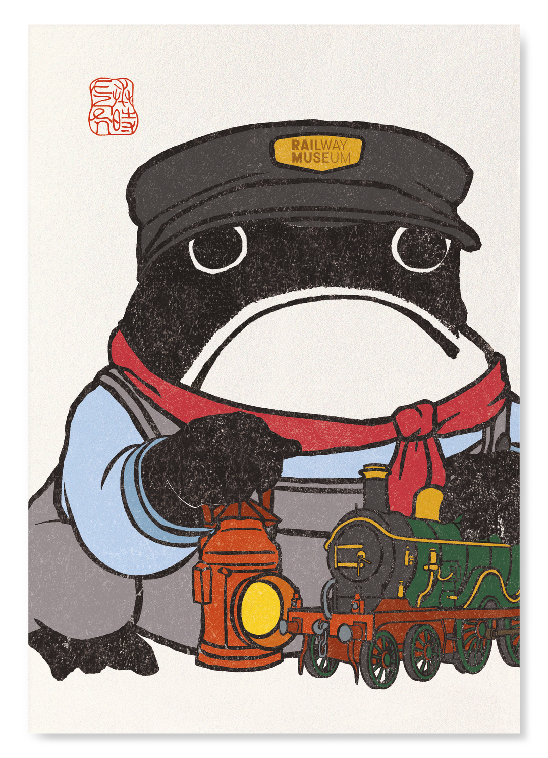 MUSEUM TRAIN DRIVER EZEN FROG: Art Print