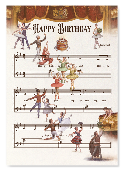ROYAL BALLET & OPERA - BALLET HAPPY BIRTHDAY MUSIC SCORE: Bespoke Art Print