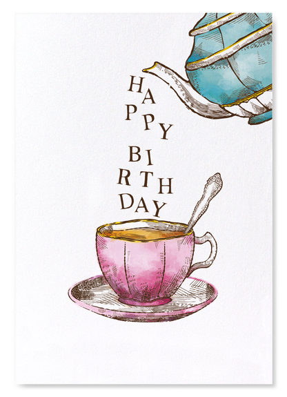 POURING BIRTHDAY TEA: Victorian Art Print