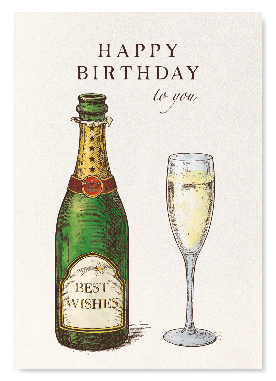 HAPPY BIRTHDAY CHAMPAGNE: Victorian Art Print
