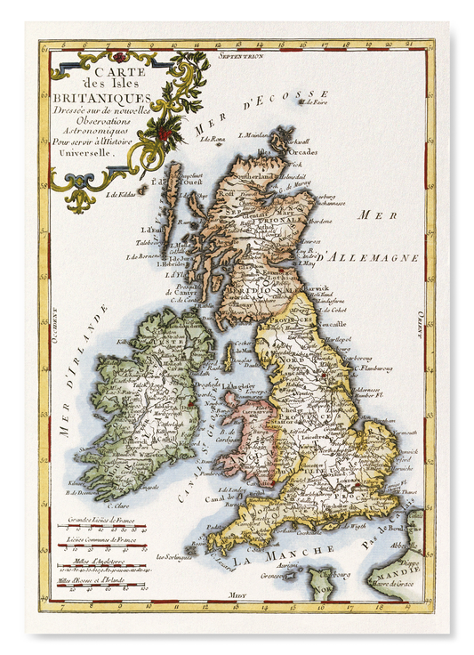BRITISH ISLES (1760): Antique Map Art Print