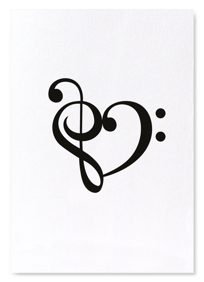 TREBLE BASS HEART: Colourblock Art Print