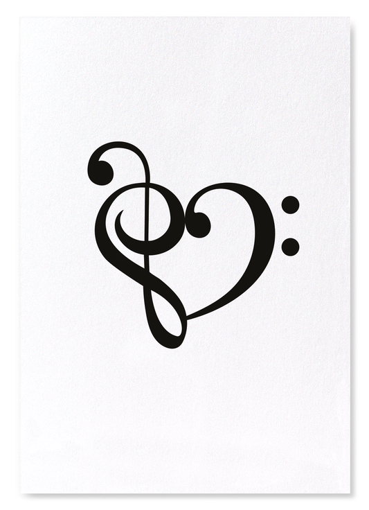 TREBLE BASS HEART: Colourblock Art Print