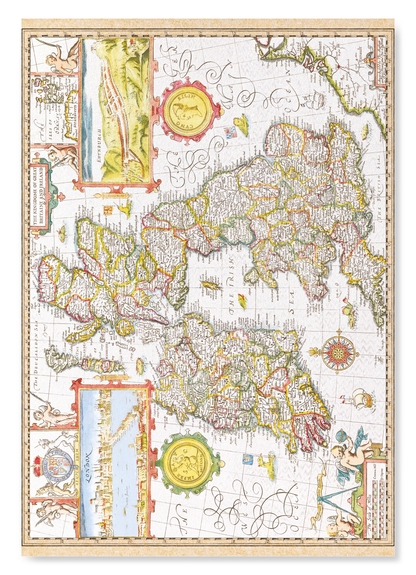 GREAT BRITAIN AND IRELAND BY JOHN SPEED (C.1611): Antique Map Art Print