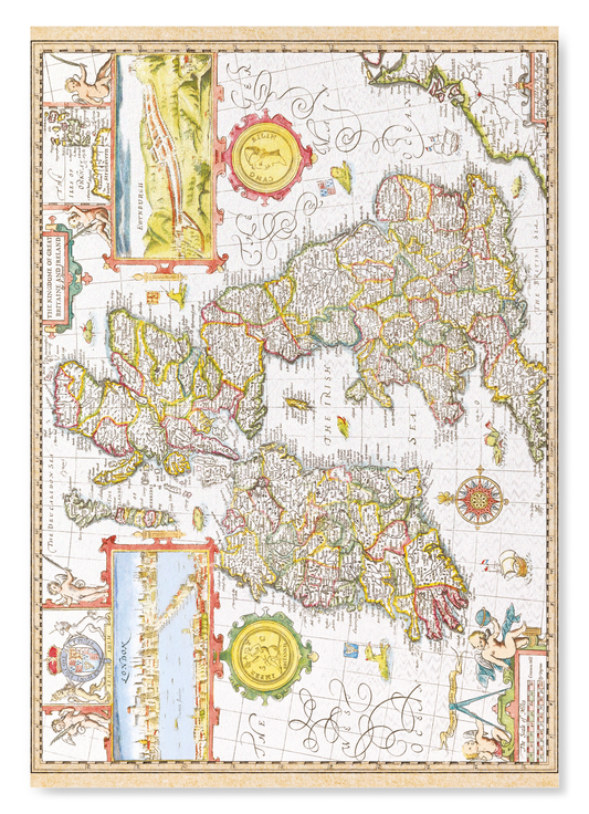 GREAT BRITAIN AND IRELAND BY JOHN SPEED (C.1611): Antique Map Art Print