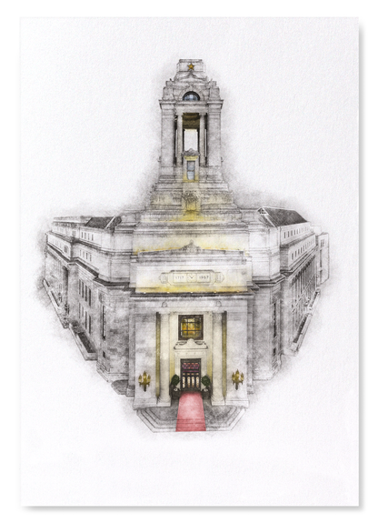FREEMASONS GRAND HALL: Charcoal Art Print