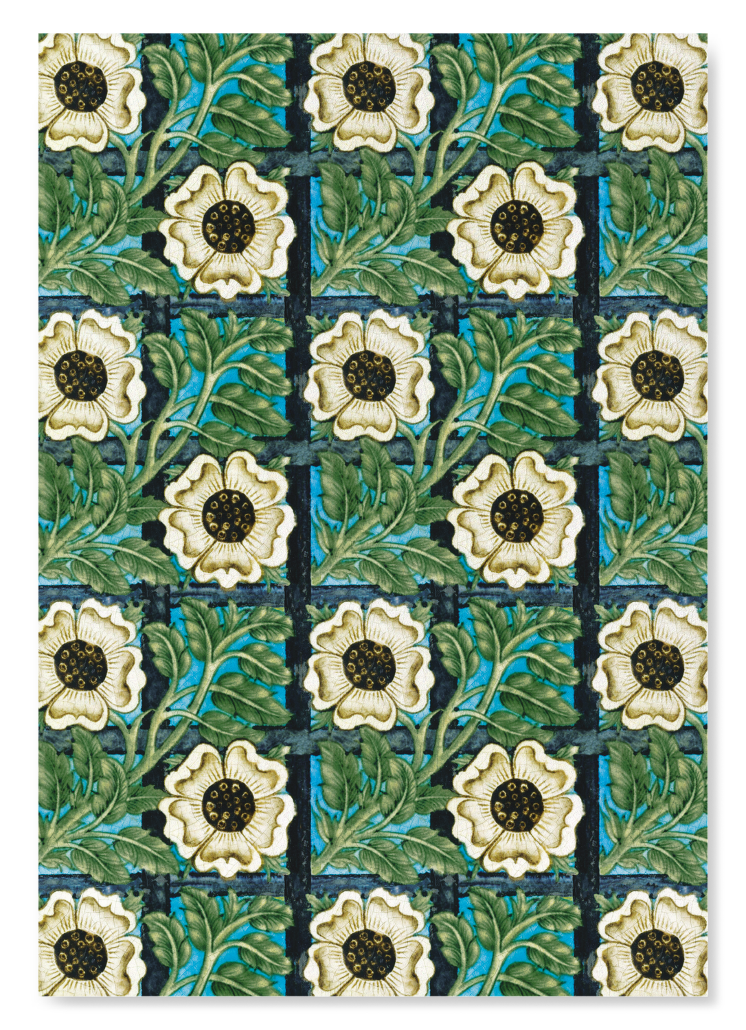 ROSE AND TRELLIS TILE (1898): Pattern Art Print