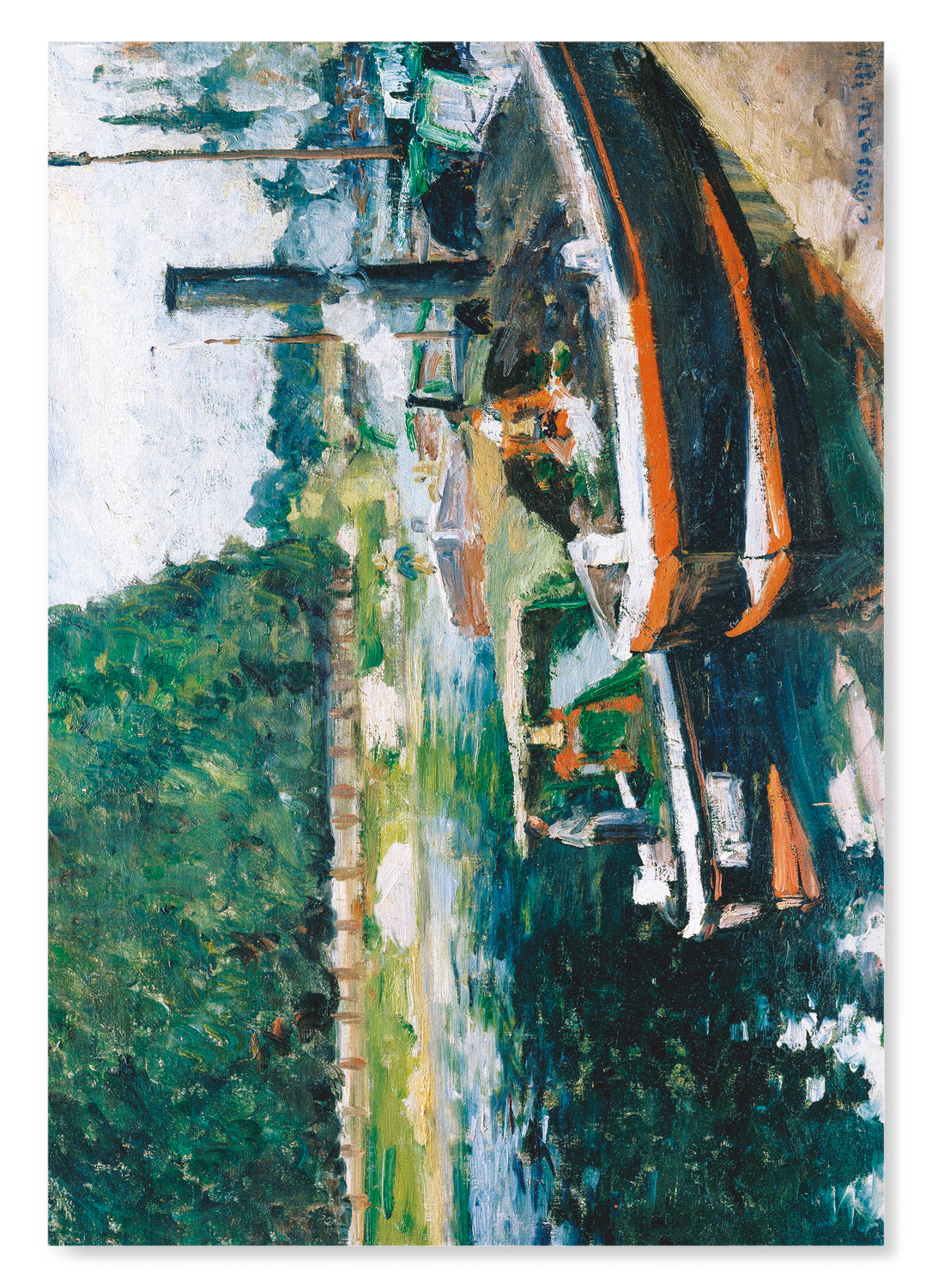 BARGES AT PONTOISE (1876): Painting Art Print