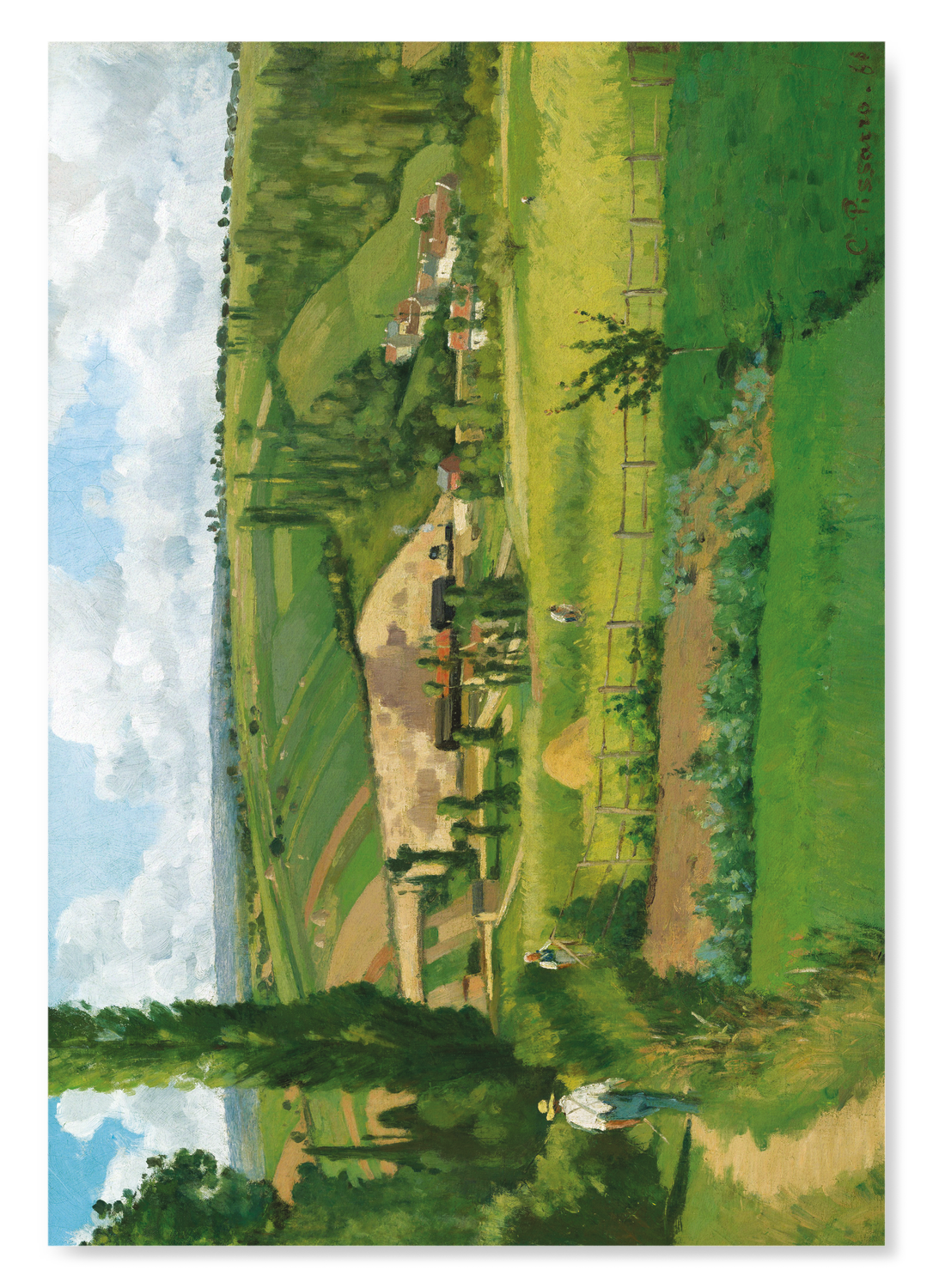 LANDSCAPE AT LES PÂTIS, PONTOISE (1868): Painting Art Print