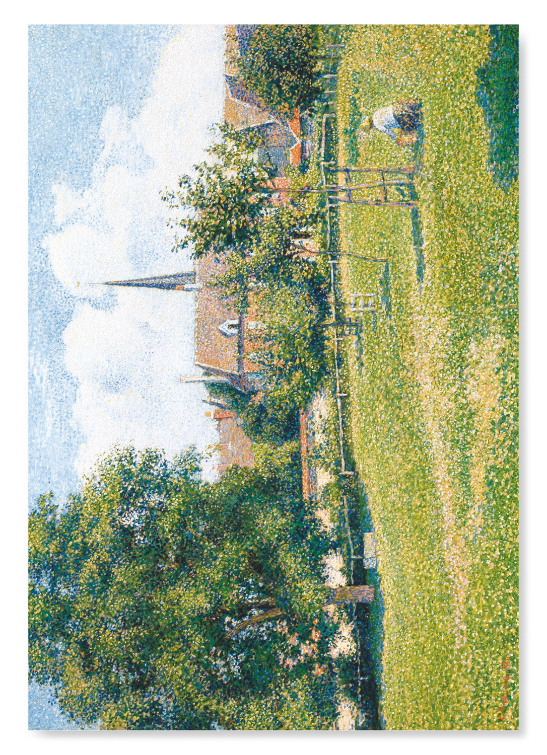 THE HOUSE OF THE DEAF WOMAN AND THE BELFRY AT ERAGNY (1886): Painting Art Print