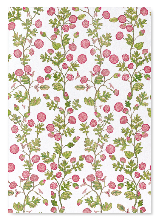 TUDOR EMBROIDERY OF ROSES ON WHITE (16TH C.): Pattern Art Print