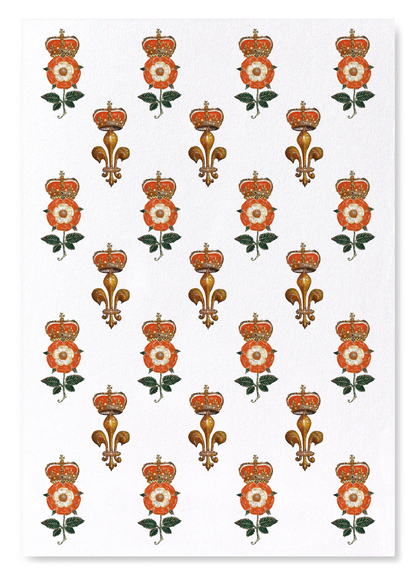 ROYAL TUDOR EMBLEMS (C.1575): Pattern Art Print