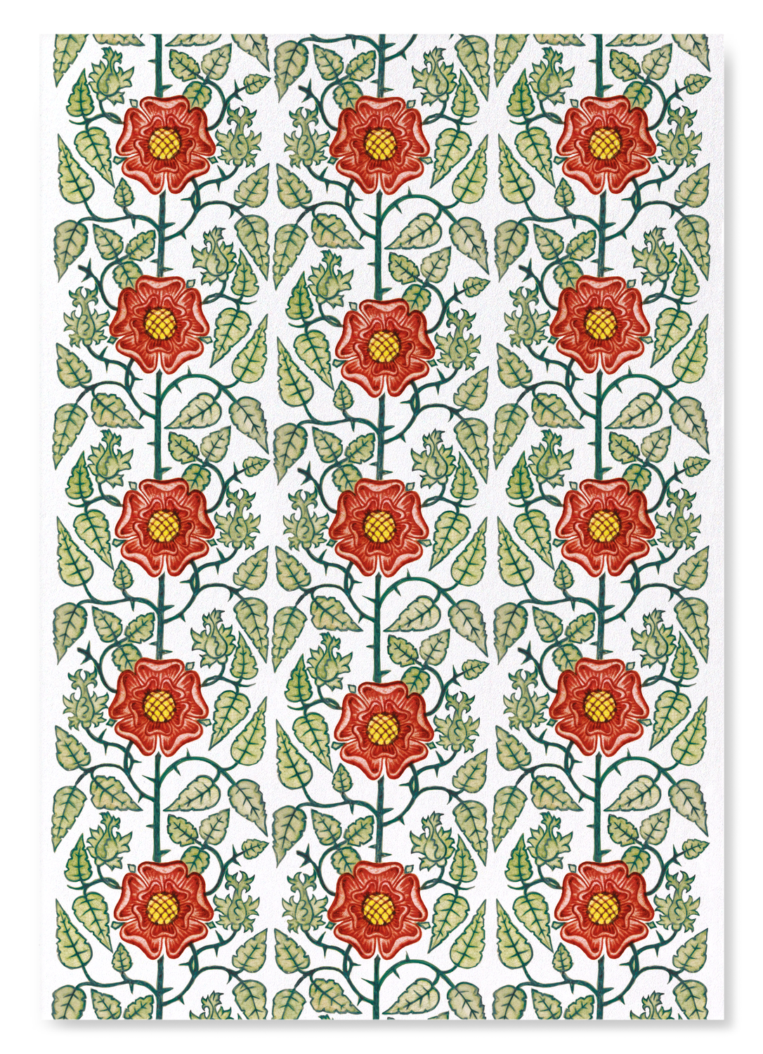TUDOR ROSE BY DE MORGAN (C.1888): Pattern Art Print