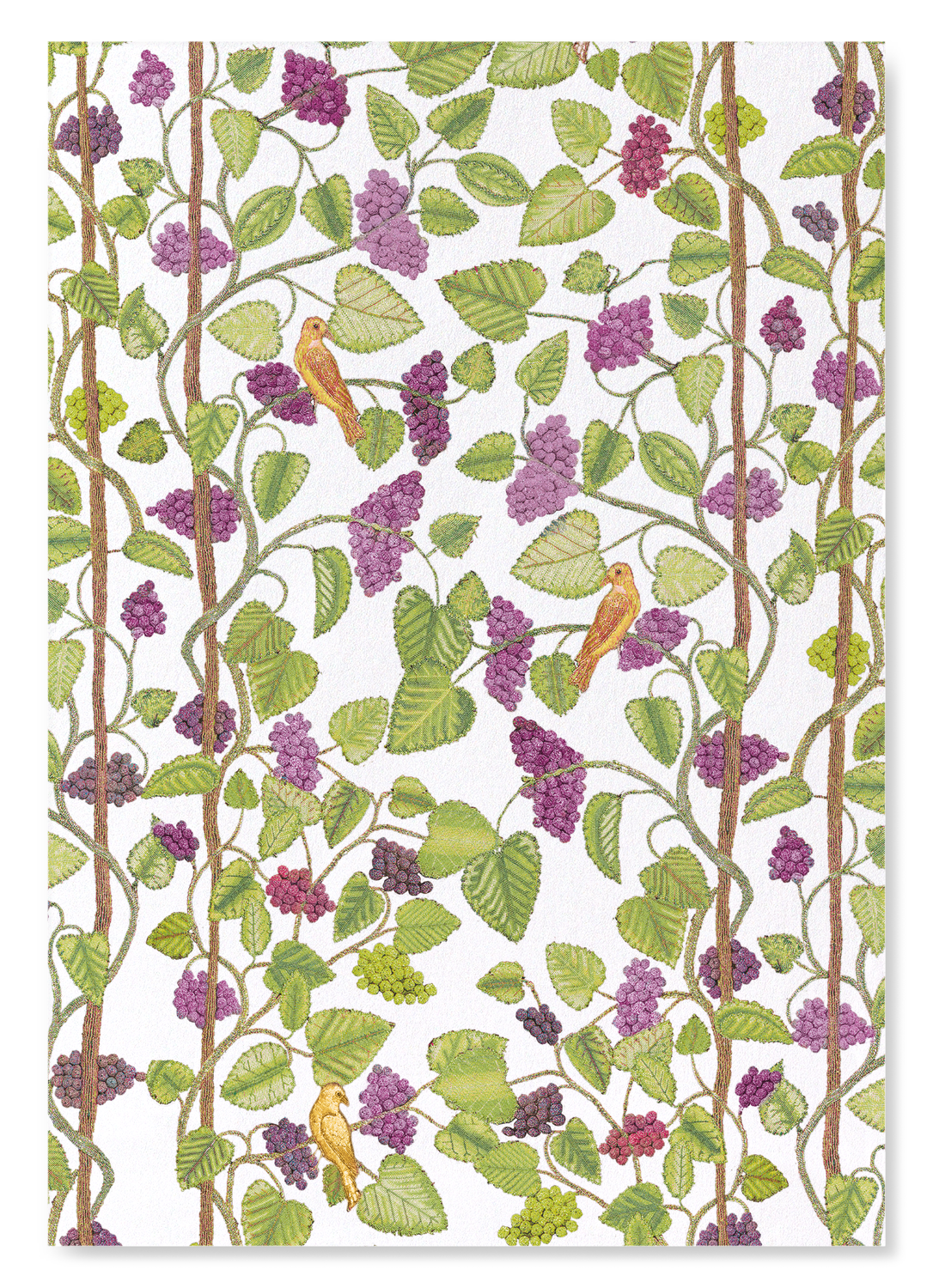 EMBROIDERY OF GRAPE VINES ON WHITE (16TH C.): Pattern Art Print