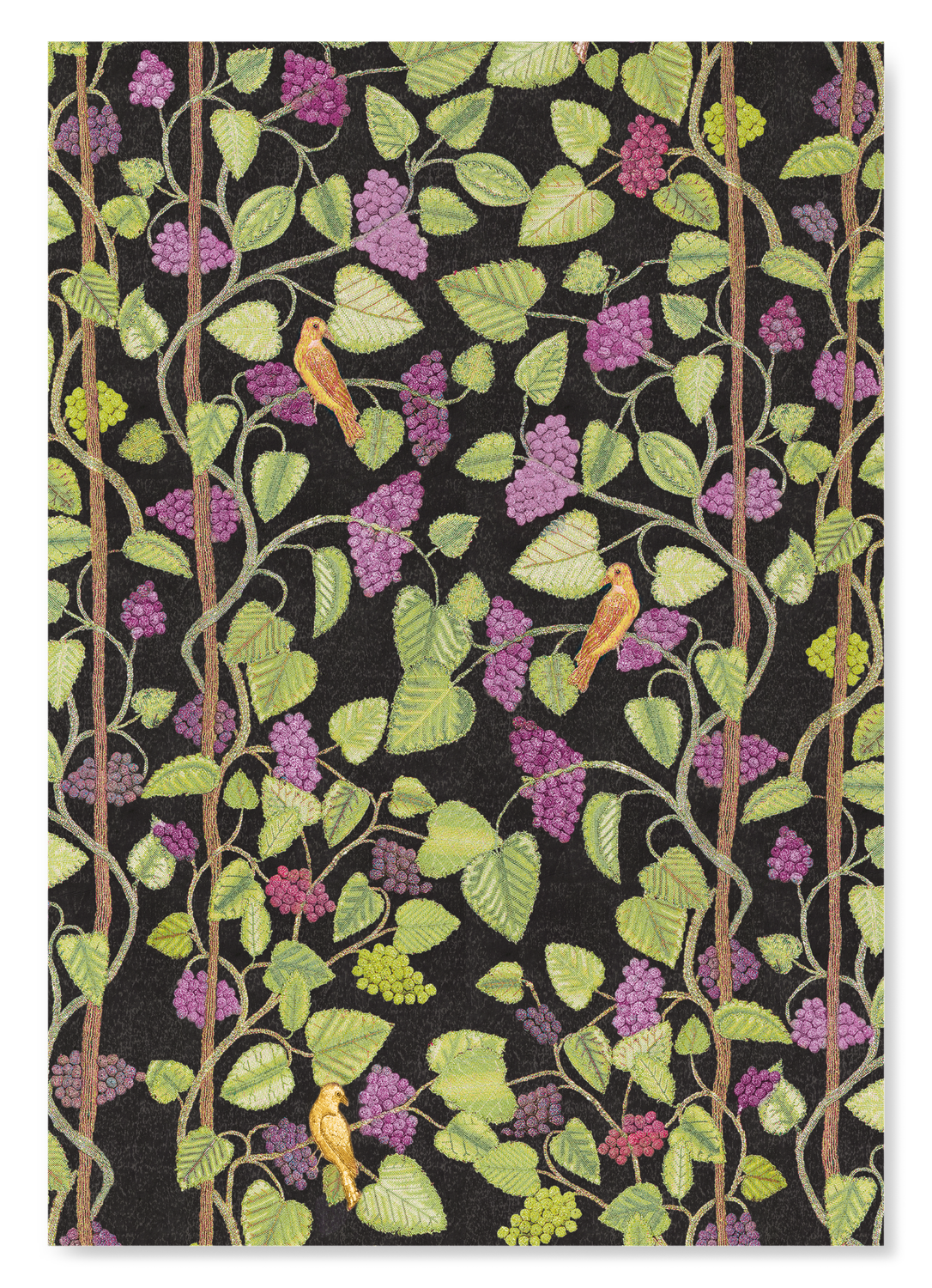 EMBROIDERY OF GRAPE VINES ON BLACK (16TH C.): Pattern Art Print