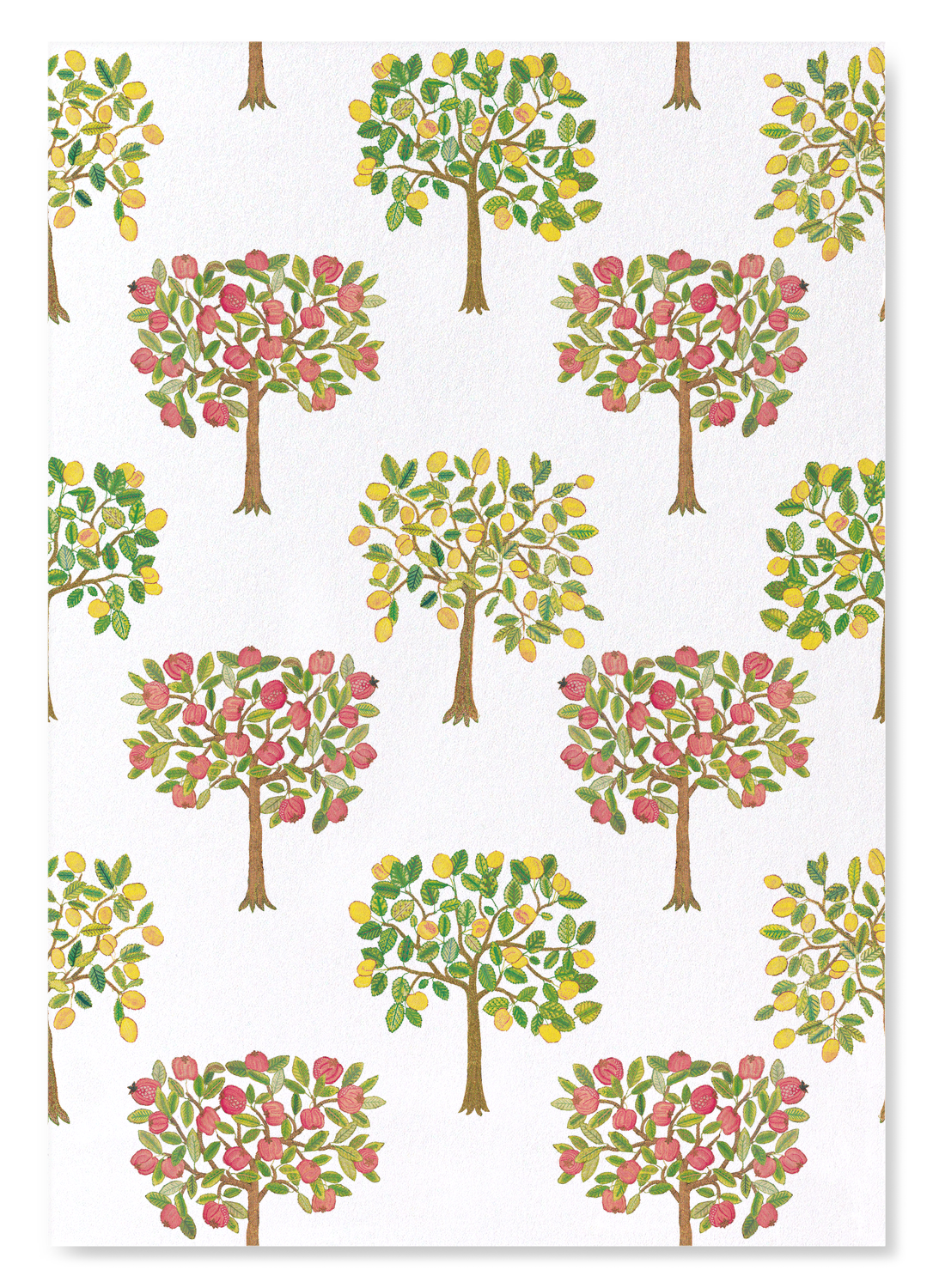 POMEGRANATE AND LEMON TREES ON WHITE (16TH C.): Pattern Art Print
