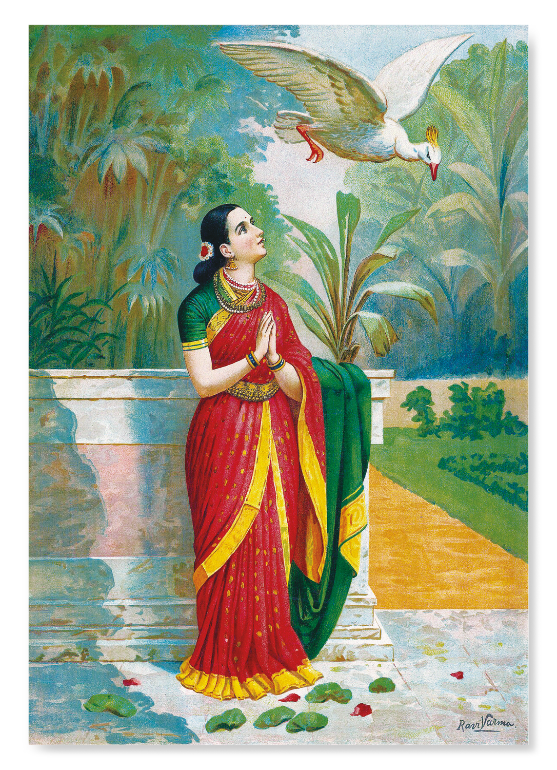 DAMAYANTI AND SWAN (1890): Painting Art Print