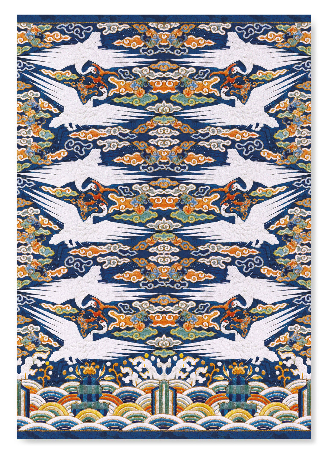 KOREAN RANK BADGE OF CRANES (19TH C.): Pattern Art Print