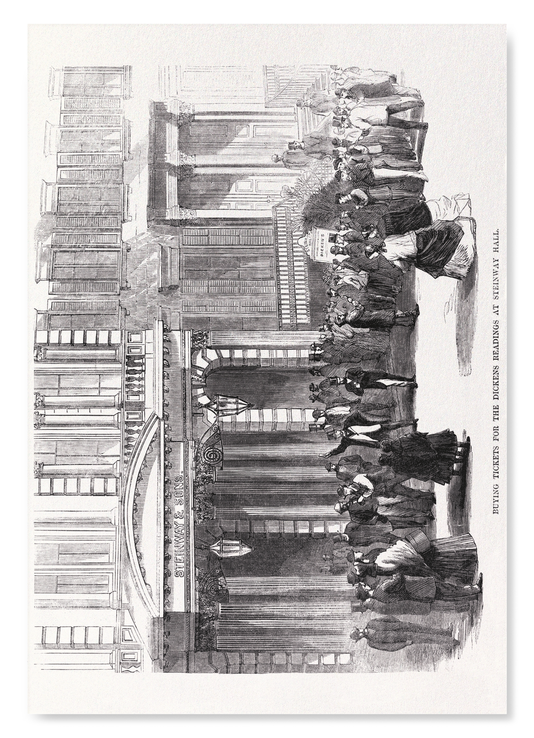 BUYING TICKETS FOR A DICKENS' READING (1867): Victorian Art Print