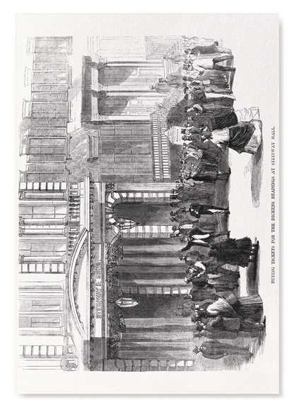 BUYING TICKETS FOR A DICKENS' READING (1867): Victorian Art Print