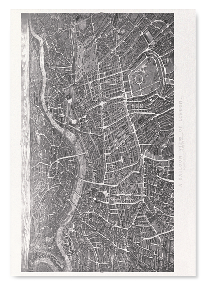 A BALLOON VIEW OF LONDON (C.1851): Antique Map Art Print