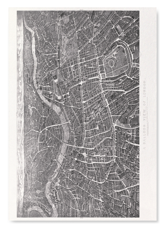 A BALLOON VIEW OF LONDON (C.1851): Antique Map Art Print