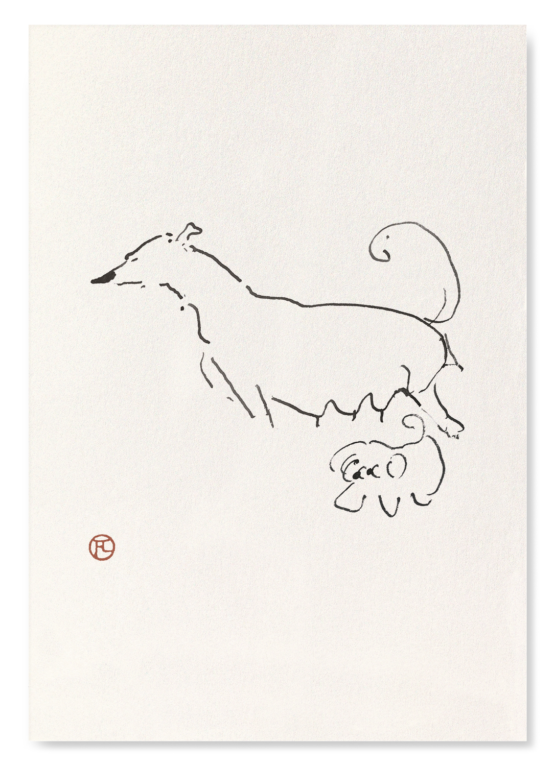 DOG AND PUPPY: Painting Art Print
