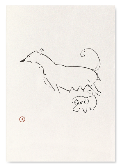 DOG AND PUPPY: Painting Art Print