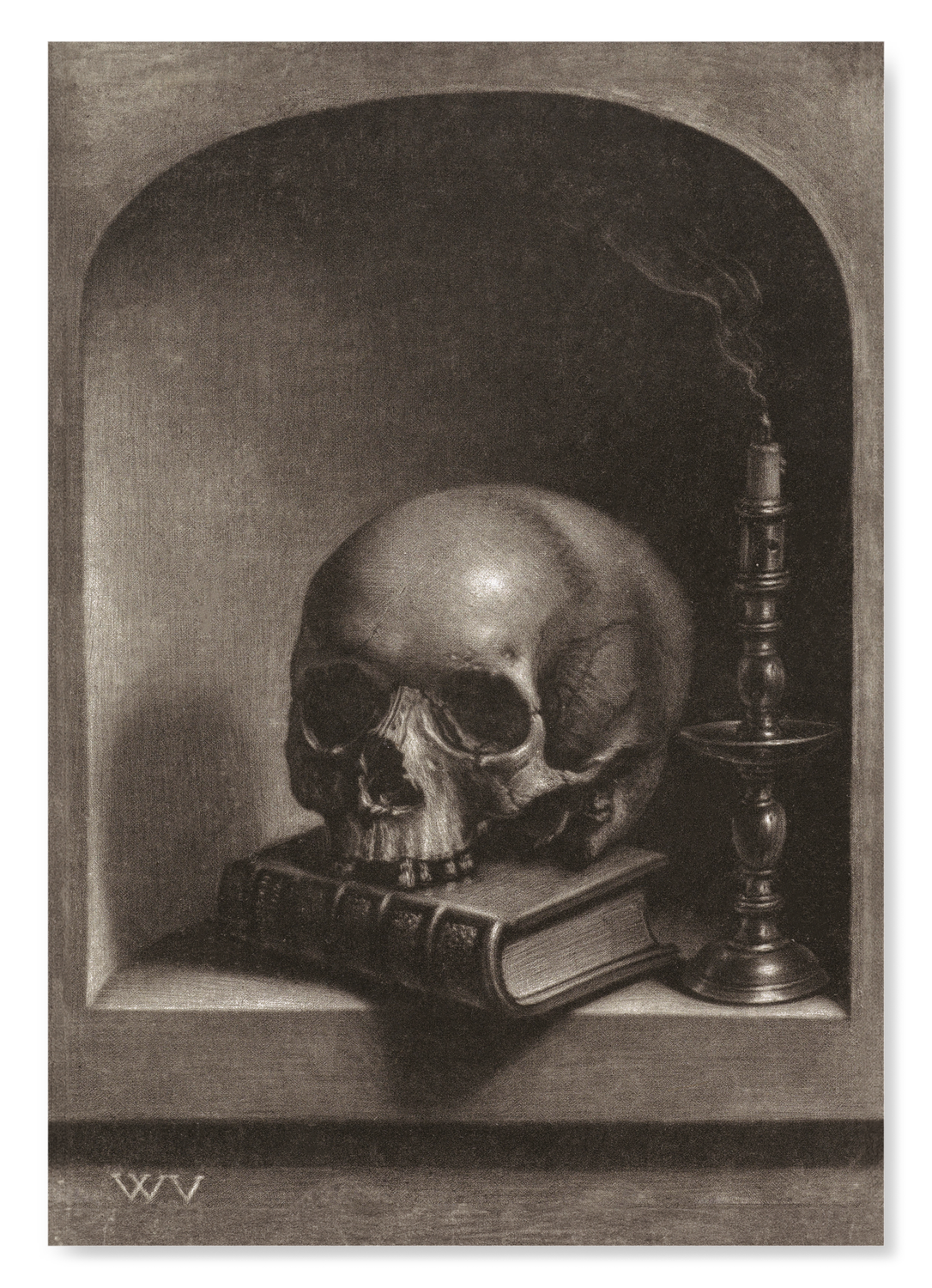 VANITAS STILL LIFE IN A NICHE (17THC): Painting Art Print