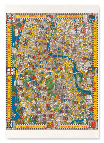 WONDERGROUND MAP OF LONDON TOWN (1914): Antique Map Art Print
