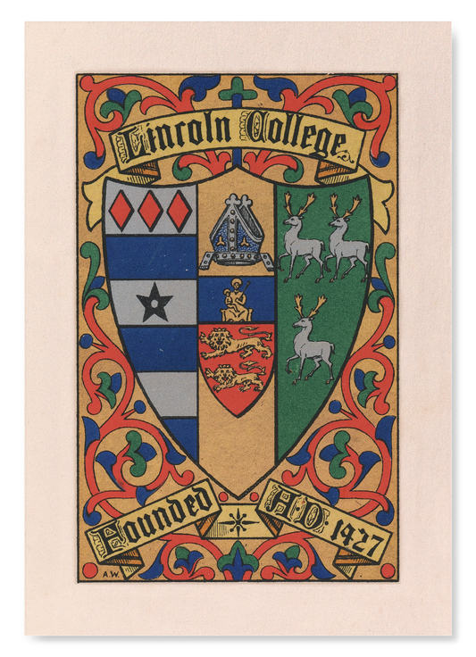 LINCOLN COLLEGE CREST: Painting Art Print