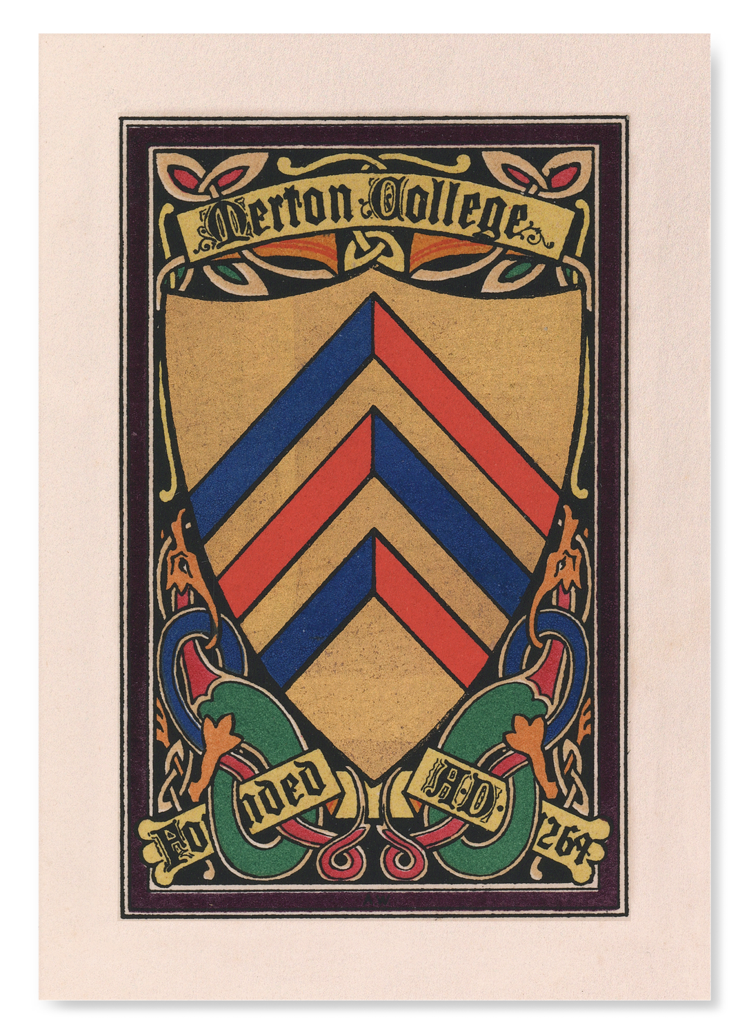 MERTON COLLEGE CREST: Painting Art Print