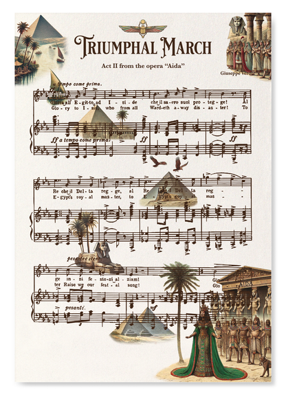 AIDA - TRIUMPHAL MARCH - OPERA MUSIC SCORE: Victorian Art Print
