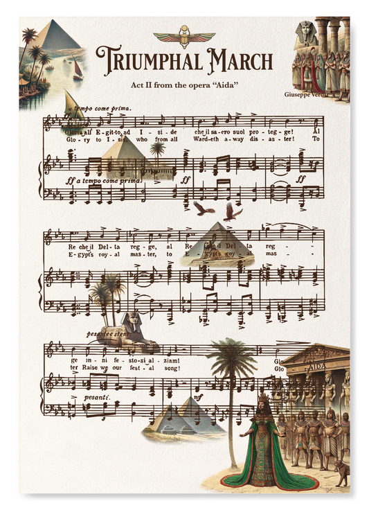 AIDA - TRIUMPHAL MARCH - OPERA MUSIC SCORE: Victorian Art Print