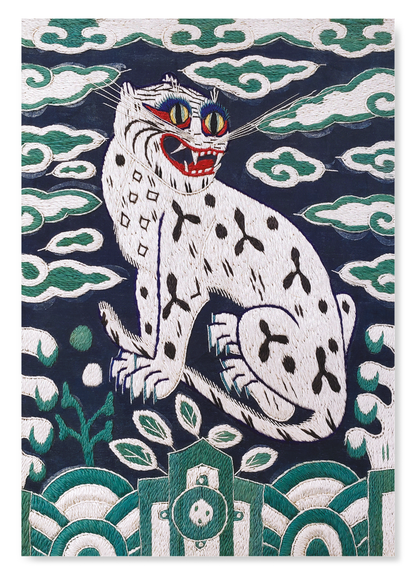 KOREAN HYUNGBAE RANK BADGE OF TIGER (LATE 19TH C): Painting Art Print