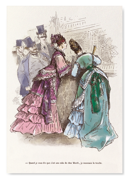 A DRESS FROM WORTH'S - I KNOW THE LOOK (1875): Victorian Art Print