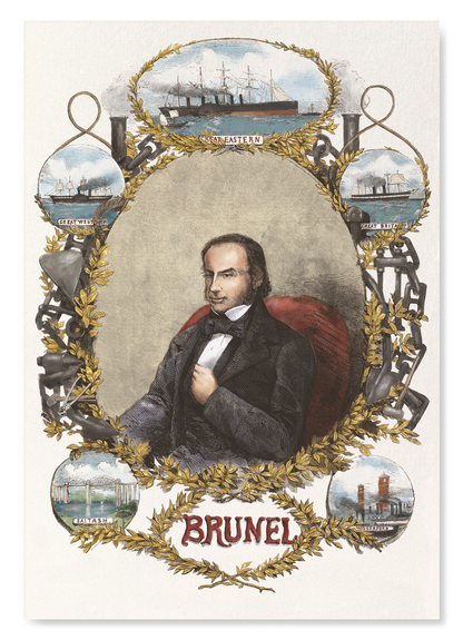 PORTRAIT OF ISAMBARD KINGDOM BRUNEL (1859): Painting Art Print