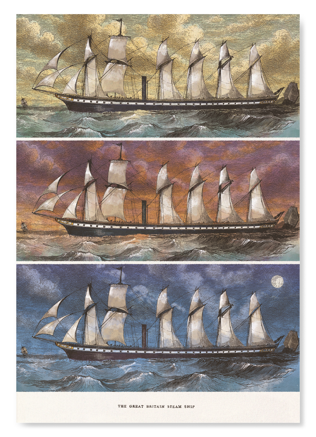 LAUNCH OF THE GREAT BRITAIN STEAM SHIP (1843): Painting Art Print