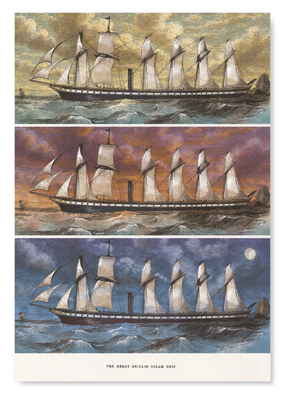 LAUNCH OF THE GREAT BRITAIN STEAM SHIP (1843): Painting Art Print