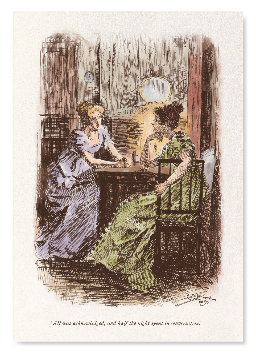 NIGHT SPENT IN CONVERSATION (1895): Painting Art Print