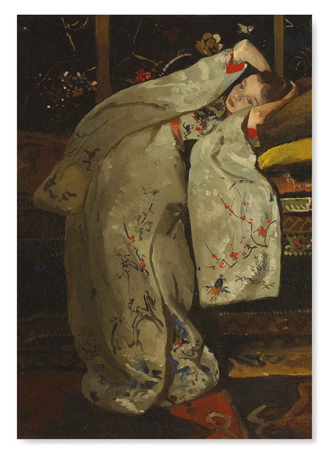 GIRL IN WHITE KIMONO (1894): Painting Art Print